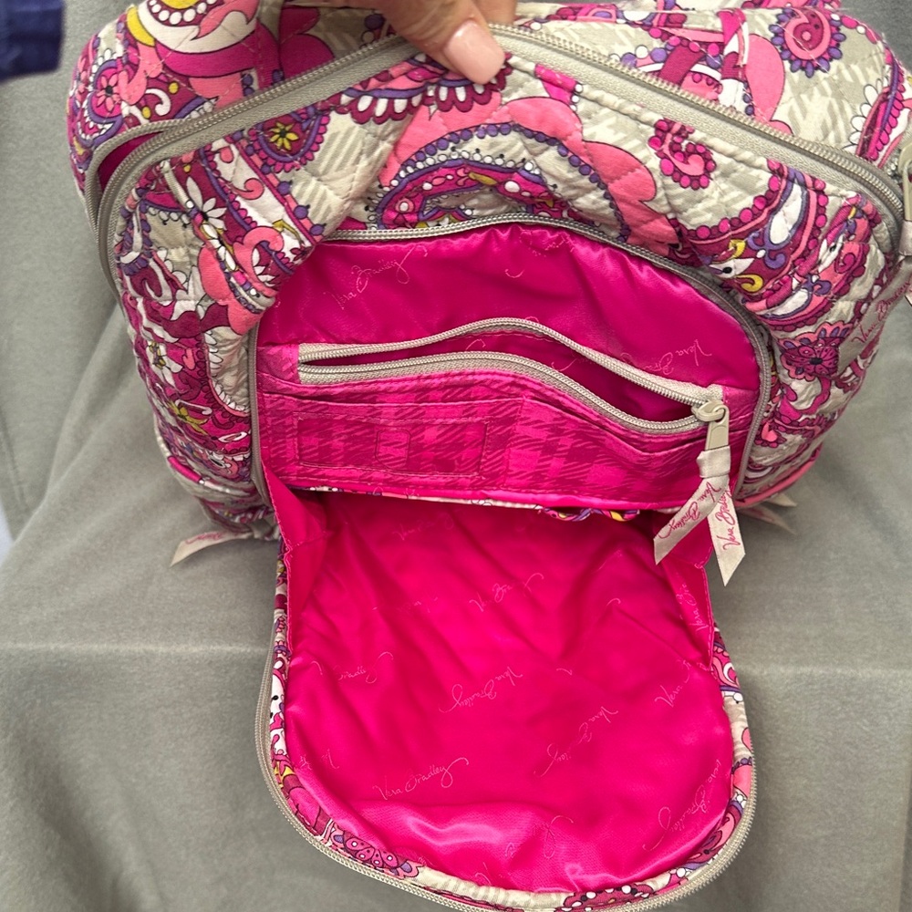 Vera Bradley Paisley Meets Plaid Large Campus Laptop Backpack Travel Bag - Picture 8 of 15